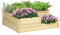Outsunny Carré Potager en Bois, jardinière extérieure en escalier, 3 Niveaux, Zones séparées, Design sans Fond, 108 x 88 x 36 cm, Bois Naturel