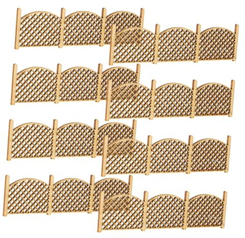 BESPORTBLE 8Pcs Mini Wooden Fences for Miniature Gardens Decorative Farm Style Micro Landscape Trellis Fence Decorations for Dollhouses Terrariums and Fairy Gardens