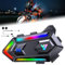 Motorcycle Helmet Speakers - Cool RGB Dazzling Lights, High Battery Life Motorbike Headset CVC&DSP Dual Noise Reduction and Deep Bass Motorcycle Accessories Ultra Thin Speakers Cycling/Skiing/Riding