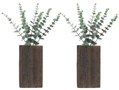 Qsvbeeqj Macetero de pared moderno de madera con acento elegante para colgar en la pared para los amantes de las plantas para uso interior versátil