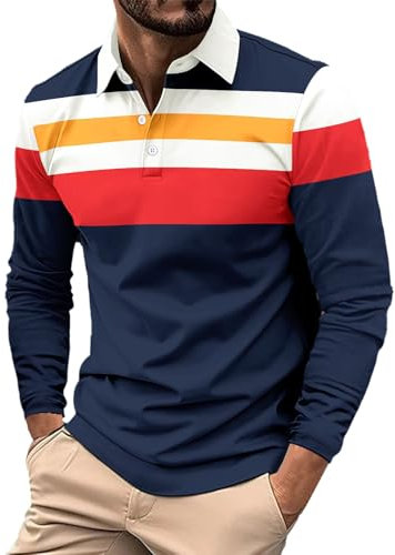 Polo Shirts for Men Adult | Pique Cotton Plain Men's Polos Golf Polo Shirts Short Sleeve Mens Tops Casual Smart Henley Grandad Shirts for Men Cotton Mens Smock top T-Shirts (Navy, M)