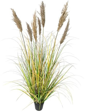 Alonfale Kunst-Pampasgras-Dekoration, 149,9 cm/1,5 m – Boho-Chic-Heimdekoration – Kunstpflanzen – künstliche hohe Graspflanzen – perfektes Einweihungsgeschenk (1, natürliche Farbe, 150 cm/1,5 m)