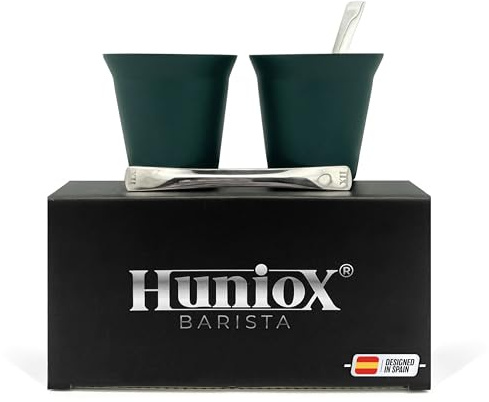 Huniox® 2 X 80 Ml | Tasse À Café Expresso – Tasse À Café – Tasse Expresso – Tasses À Expresso – Tasse À Café Expresso Original | Inclut 2 Cuillères De Design (Emerald, 80 Ml)