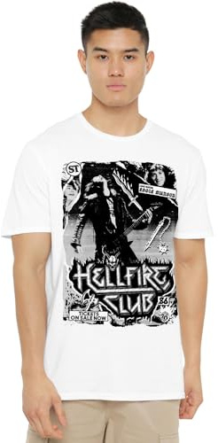 Stranger Things Hellfire Club Poster Unisex T Shirt, White, Large