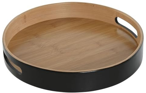 Home ESPRIT Snack-Tablett, Schwarz, Natur, modern, 30 x 30 x 5 cm, Marke: Home ESPRIT - EAN: 8424002175276