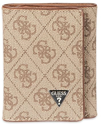 Guess Herren-Geldbörse aus Leder, Hellbraun, Einheitsgröße, Dreifach gefaltete Geldbörse aus Leder