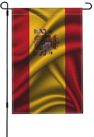 Bandera De Jardín Bandera De España Estilo Seda Flag Ligero Estandarte Resistentes A Rayos Uva Bandera Para Interior Fútbol Exterior 30X45Cm