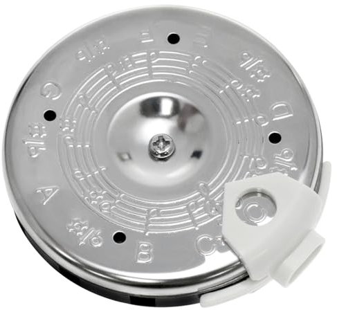 AYLIFU Stimmrohr Stimmgerät für Gitarre, 13 Tonhöhen, silberfarben, 70 x 65 mm, für Instrumentenstimmung, 1 Stück (Silber)