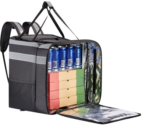 Pizza-Liefertasche, Takeaway-Rucksack, erweiterbarer Pizzawärmer, robuster Lebensmittelbehälter, Lebensmittelaufbewahrung, wiederverwendbar für Camping, Einzelnes Attribut, Refer to Description