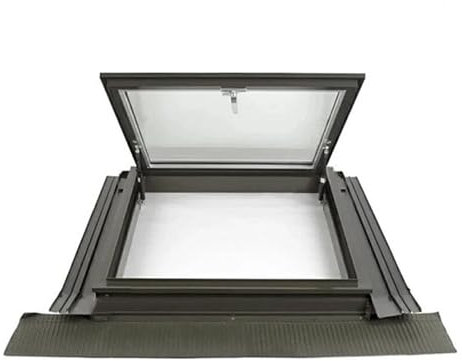 Ventana Skylight - Reemplazo de ventanas de tejado para casas - Ventana de sótano altamente sellada con drenaje - Escotilla de techo con ventana manual para ático/sala de sol(45°,LxW 60x50cm/23.6x19.7
