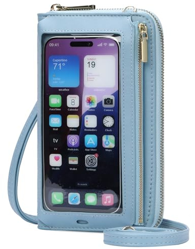 GOIACII Handy Umhängetasche Damen Leder Touchscreen Handytasche zum Umhängen Crossbody Geldbörse