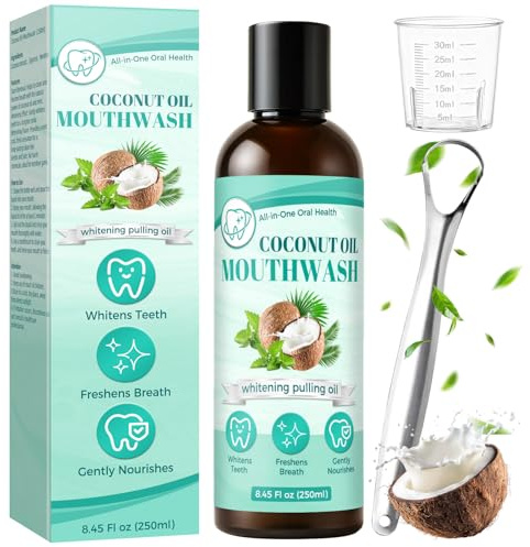 Bain de Bouche 250 ml Saveur Coco & Menthe – Fraîcheur Intense, Aide à Éliminer les Mauvaises Odeurs, Sensation Propre et Durable, Soin Quotidien Doux