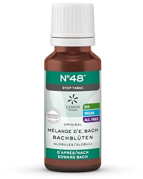 Lemon Pharma Bio Bachblüten Globuli N°48 Stop Tabak – Emotionale Begleitung auf dem Weg in ein rauchfreies Leben – alkoholfrei, vegan, 20 g