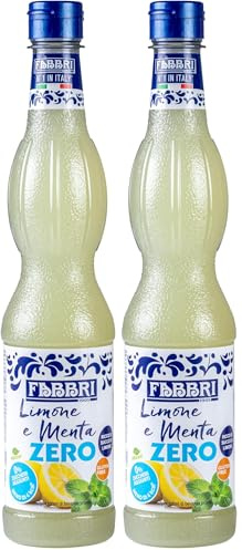 Fabbri 1905 - Sciroppo Limone e Menta ZERO 560ml | Senza Zuccheri Aggiunti (Confezione da 2)