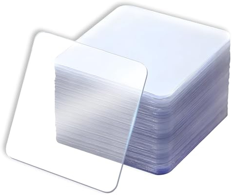 JcvPot 50 Stück Transparente Pattafix Power Strips, Klebepads Doppelseitig Extra Stark, Doppelseitige Klebepads 6x6 cm, Kleben Statt Bohren Extra Stark, Ideal Für Fotos, Poster Und Dekoration