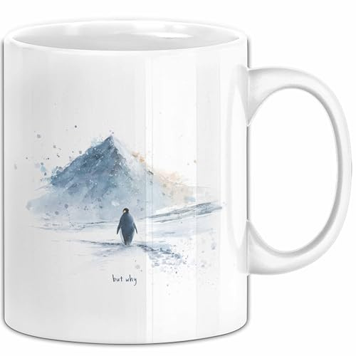 But Why Pinguin Tasse Meme Geschenk Penguin Viral (Weiß)