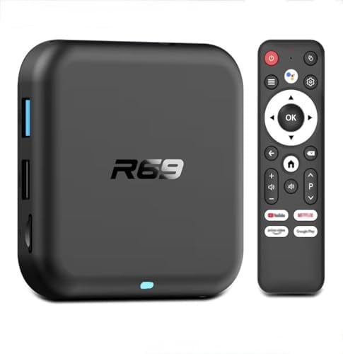 Android 14 TV Box R69-1 con RK3518 Quad-Core, 8GB RAM 128GB ROM, Supporto 4K UHD HDR10, WiFi 6, Bluetooth 5.0, Multi-Lingua Smart Streaming Media Player