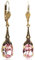 Goldene Jugendstil Ohrringe Rosa Kristalle aus Österreich Ovalschliff NOBEL SCHMUCK