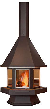 FOCGRUP - Cheminée Centrale à Foyer fermé Montana 16 KW CH55 INOX