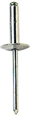 Merriway BH04093 (50 Pcs) Aluminium Alloy Pop Rivet with Large Flange, 4.0mm x 11 mm - 5/32 inch x 7/32 inch - Pack of 50 Pieces