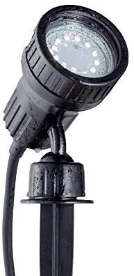 B.K.Licht Faretto LED da giardino orientabile, luce con picchetto per l'illuminazione da esterni IP44, supporto per applicazione a parete, luce calda, include lampadina da 3W GU10, colore nero, 230V