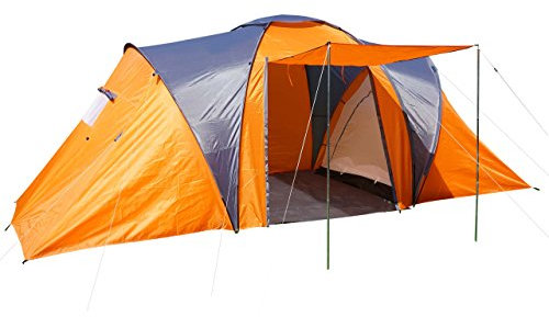 Campingzelt Loksa, 4-Mann Zelt Kuppelzelt Igluzelt Festival-Zelt, 4 Personen - orange