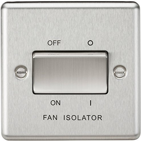 KNIGHTSBRIDGE CL11BC 10AX 3 Pole Fan Isolator Switch-Rounded Edge Brushed Chrome