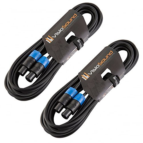 2 x Rean Male Locking Speakon to Speakon Lead/Speaker PA Amp Cab Cable / 2 Pack 6m