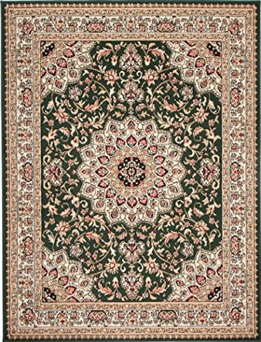 Carpeto Orientteppich Teppich Grün 130 x 190 cm Medaillon Muster Kurzflor Verona Kollektion