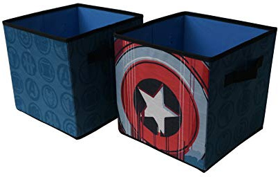 Marvel Avengers Collapsible 2 Pack Storage Cubes, Blue