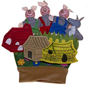 Juguetutto - Guante Títeres Los Tres cerditos - Juguete de Madera