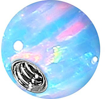 PIERCINGLINE Universelle Schraubkugel mit Gewinde SYNTH. OPAL Piercing Aufsätze Kugel Ersatz Saphirblau 6 x 1,6 mm