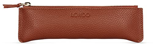 Londo Trousse en Cuir Véritable avec Fermeture Éclair – Étui à Crayons Élégant, Pochette Multifonction pour Bureau, Voyage & Quotidien