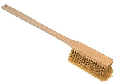 ToM PaR Scheuerbürste Holz 60 cm, gemischte Borsten, Langer Stiel | Ergonomischer Holzgriff, verformt sich nicht, bruchsicher, kratzt den Lack nicht an – für Auto und Haushalt