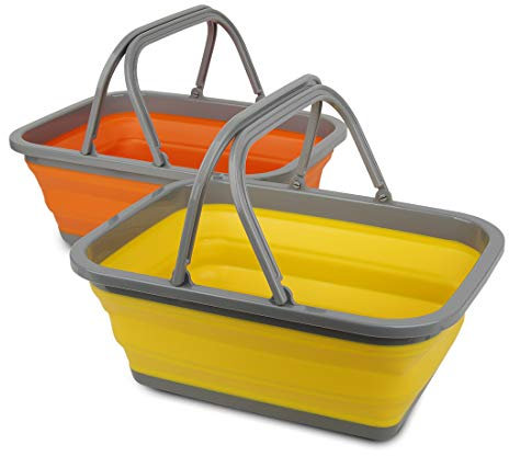 Tiawudi 2 Pack Collapsible Sink with 8.5L Each Wash Basin for Washing Dishes, Camping, Hiking and Home