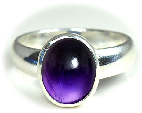 Jewelryonclick Damen Herren Unisex Kinder - Oval Natürlicher Amethyst-Cabochon