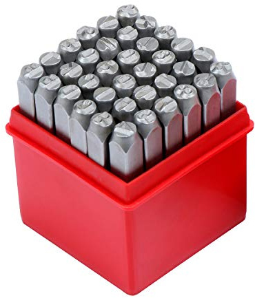 Aussel 36PCS 6mm Alphabet Letter A-Z and Number 0-9 Stamps Set, Iron Letter and Number Punch Press Tool for Imprinting Marking Metal Wood Leather DIY Jewelry Making