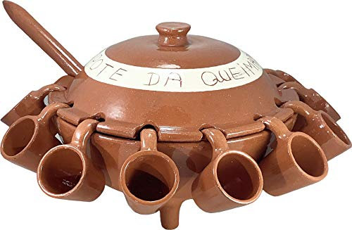 QUEIMADA GALLEGA BARRO 12 SERVICIOS (CON O SIN TAPA) 12 POCILLOS Y CUCHARÓN (CON TAPA)