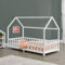 [en.casa] Kinderbett Sisimiut Hausbett 90 x 200 cm mit Rausfallschutz Holzbett für Kinder Bodenbett Lattenrost Kiefernholz Weiß matt