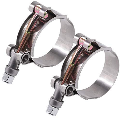 Glarks - Morsetti per tubo flessibile in acciaio INOX, 41-46 mm, con attacco turbo