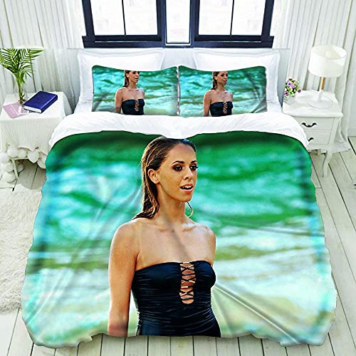 3D bettwäsche Duvet Cover and Pillowcase Super weich und bequem-Vanessa Mai-König: 1 Bettbezug + 2 Kissenbezüge König(220x240cm) Allergiker Deckenbezug Geeignet Für Bettwäsche-Sets Für Alle Jahresze