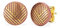lille mus Porzellan-Ohrstecker TRIPLE - Bordeaux/Gold