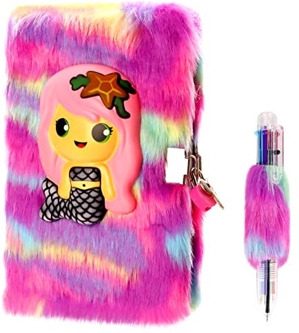Joyhoop Tagebuch für Mädchen mit Schloss, Schreibwaren-Set Kawaii, Notizbuch A5 96 Seiten, Tagebuch für Mädchen mit Meerjungfrau, Tagebuch, beste Geburtstag, Geschenk für Mädchen 3, 4, 5, 9, 10 Jahre