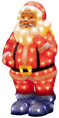 Konstsmide LED Acryl Weihnachtsmann, 104 warm weiße Dioden, 24V, Außen (IP44), weißes Kabel - 6247-103