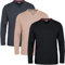 JRC Just Royal Clothing 3er-Pack Herren Langarm-V-Ausschnitt Shirts (Schwarz, Holzkohle, Rugby-Tan, XL)