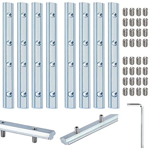 Streckenverbinder Profilverbinder Alu Profil Schrauben Profilverbinder für T-Nut der Serie 20x20 Superleicht Aluprofile, Verzinkter Kohlenstoffstahl Profile Gerader Steckverbinder - 8 Stück