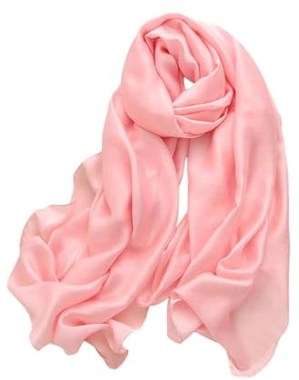 Trillion London Frühlingskollektion | Seidenschal für Damen | leichte Damen-Schals | Halstuch für Damen, rose, 185 CM L * 85 CM L