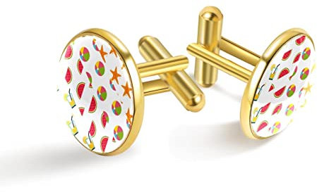 Personalisierte Gold Manschettenknöpfe für Smoking Shirt Sommer Strand Karneval, 20mm*20mm, Edelstahl, Künstlicher Quarz