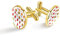 Personalisierte Gold Manschettenknöpfe für Smoking Shirt Sommer Strand Karneval, 20mm*20mm, Edelstahl, Künstlicher Quarz