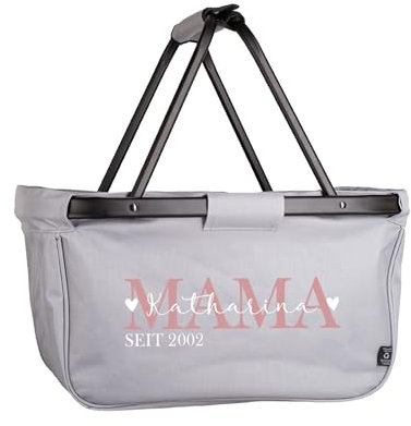 Herz & Heim® Einkaufskorb personalisiert/faltbar/modernes Design/Geschenk-Idee für Jedermann (Mama)